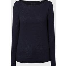 Man - Polo T-shirts Marc O'Polo Longsleeve Met Boothals - Donkerblauw