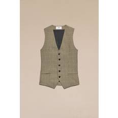 Ami Paris Västar Ami Paris Houndstooth virgin wool vest beige