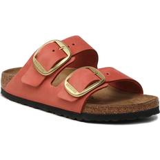 Dame - Snøring Sandaler Birkenstock Hausschuhe, Pantolette Arizona Big Buckle LENB, Orange