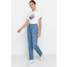 Transparent - Women Jeans Trendyol Collection Collection Jeans Dunkelblau Straight für Damen