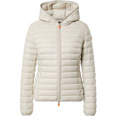 Dame - Orange - Vinterjakker Save The Duck Women's Animal Free Hooded Puffer Jacket Daisy, M/L, Rainy Beige