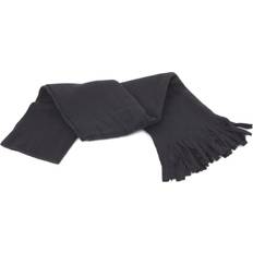 Floso Ladies/Womens Plain Thermal Fleece Winter/Ski Scarf With Fringe 160cm x 30cm Charcoal