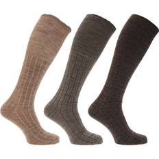 Acrylique Chaussettes Universal Textiles Mens Long Length Ribbed Lambswool Blend Socks - Noir