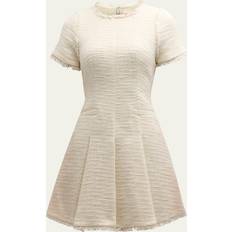 Cinq A Sept Boucle Pleated Mini Dress - Gardenia