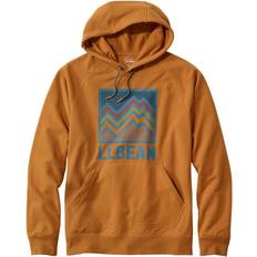 Bronze Sweaters L.L.Bean L.L.Bean Camp Hoodie Graphic Regular Dark Bronze/Linear Mountains Men's Clothing Yellow