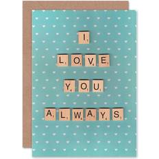 Party Supplies ARTERY8 Wee Blue Coo Valentines Love Always Scrabble Letters Pattern Romance Greetings Card Cp3252