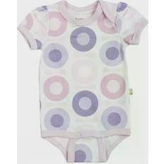 Katvig Kortærmet body hvid med støvet pink/lilla æbleprint 68