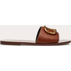 Valentino Garavani Slippers & Sandals Valentino Garavani Women's V Logo Slide Sandals Camel