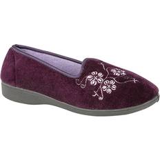 Purple Slippers Jenny Embroidered Slippers Purple