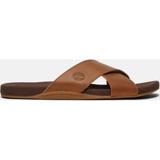 Timberland 43 Ciabatte Timberland Herren Seaton Bay Cross Strap Slide Sandalen, Braun Rust Leather