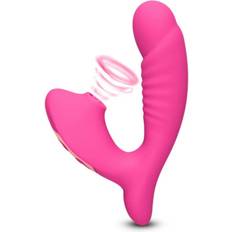 Chronus Clitoris Sucking Vibrator with Realistic Penis Vibrator, 10 Speed