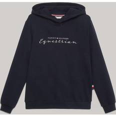 Tommy Hilfiger Dame Hoodie Metallisk Logo - Blå