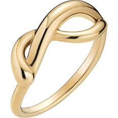 22k Jewellery Maria Black Twisted Deceiver Ring - Goldplated Silver