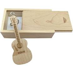Memory Cards & USB Flash Drives Meiyuexiang Guitar Shaped Maple Wood Memory Stick USB Flash Drive in Wood Box 3.0/8GB, Maple Wood