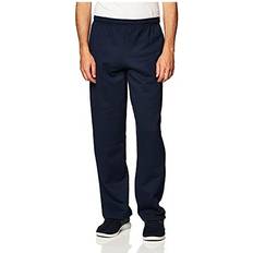 Gildan Pants & Shorts Gildan Mens Fleece Open Bottom Sweatpants with Pockets, Style G18300, Navy