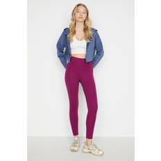 Purple - Women Leggings Trendyol Collection Collection Leggings Lila Hoher Bund für Damen