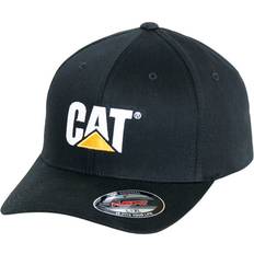 Cat Curved Visor Stretch Fit Cap - Black