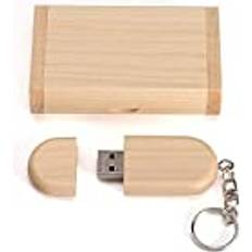 Memory Cards & USB Flash Drives Yale HOZYALE USB 2.0 USB-minne i trä USB-minne, datalagring, hänge med trälåda 32 GB, ellips trä