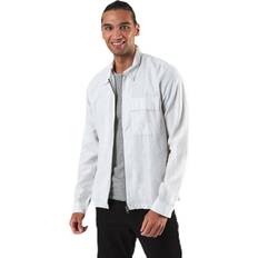 Hombre - Lino Camisas Jack & Jones Life Linen Shirt LS One Pocket White Male