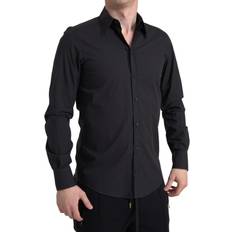 Men - One Size Shirts Dolce & Gabbana Dolce & Gabbana Black Cotton Men Long Sleeves MARTINI Shirt IT40