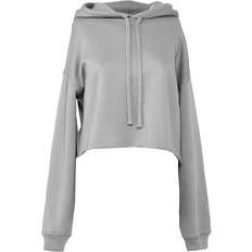 Canvas Jumpers Fleece Crop Hoodie Grey