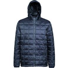 Steel Jackets Box Quilt Hooded Zip Up Jacket Dark Grey