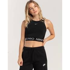 Nylon Tops Nike Shine Pro Dri-FIT Crop Tank Top Black