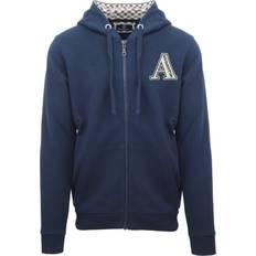 Aquascutum 5XL Tops Aquascutum Classic Logo Navy Blue Zip-Up Hoodie
