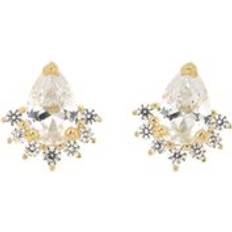 The Fine Collective Cubic Zirconia Stud Earrings Gold