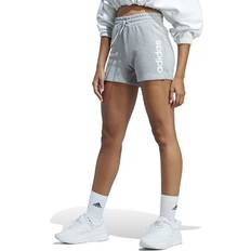 adidas Essentials Linear French Terry Shorts - Medium Grey Heather/White