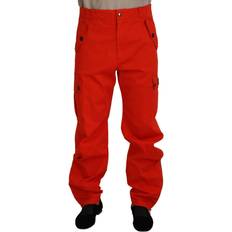 Dolce & Gabbana Red Cargo Men Trousers Cotton Pants IT48