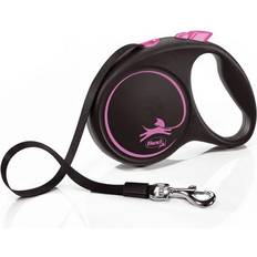 Flexi 5m, Pink/Black Medium Tape Retractable Dog Lead