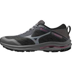 Mizuno womens wave rider Mizuno Women's Wave Rider Gore-Tex Iron - Gate/Nimbus Cloud/Fuchsia Fedora