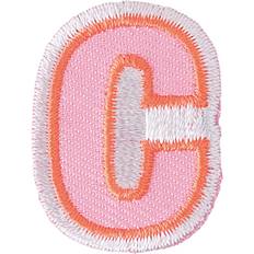 Aufnähern & Bügelflicken Rico Design Patch Buchstabe zum Aufbügeln 3,2cm C orange