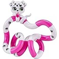 Tangle 8504 Fidget Toy Junior Pet Series med djurfigur hund, anti-stress fingerleksak, främjar finmotorik, roterar och kombinerbar, motorikleksak för barn från 3 år, vit/rosa