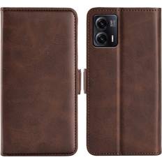 Skalo Motorola Moto G73 5G Premium Wallet Flip Cover Brun