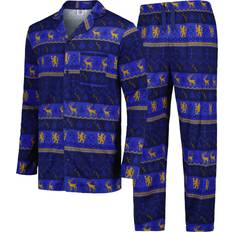 Gold - Men Sleepwear Chelsea Christmas Button Through Pyjamas Blue/Gold Mens