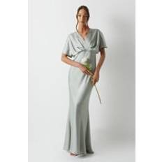 Coast Batwing Sleeve Satin Fishtail Maxi Dress Sage
