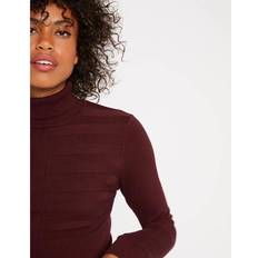 Dam - Polotröjor - Röda Morgan Fine Knit Skinny Jumper With Roll Neck