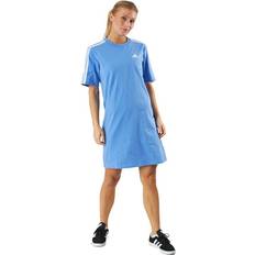 T-shirt jurk - Wit Jurken Adidas Essentials 3-Stripes Single Jersey Tee Dress - Blufus/White