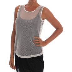 Dolce & Gabbana Tank Tops Dolce & Gabbana White Net Tank Transparent Women's Top