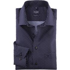 Olymp Hemden Olymp Luxor Shirt Print Navy Blue Dark Blue