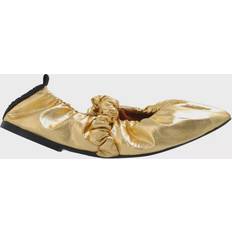 Laced Ballerinas Ganni Scrunchie metallic ballet flats metallic