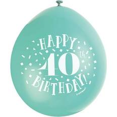 Anniversary Latex Balloons Unique Party Latex 40th Birthday Balloons Pack of 10 Multi One Size