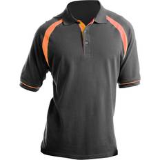 Men - Natural Polo Shirts Kustom Kit Oak Hill Short Sleeve Polo Shirt Charcoal