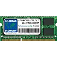 4GB DDR3 1066MHz PC3-8500 204-PIN SODIMM MINNE RAM FÖR BÄRBARA DATORER/ANTECKNINGSBÖCKER