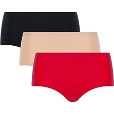 Hipster - Mehrfarbig Slips Chantelle damen taillen-slip 3er pack softstretch, nahtlos, baumwolle, einh. Schwarz/Nude/Rot