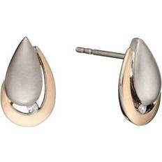 Men - Rhodium Earrings Silverly Gold Plated Sterling Silver Brushed Teardrop -