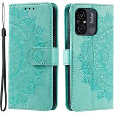 Skalo Xiaomi Redmi 12C 4G Mandala Flip Cover Turkis