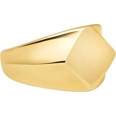 Nialaya Smykker Nialaya Men's Squared Stainless Steel Ring With Gold Plating Ringe hos Magasin Gold